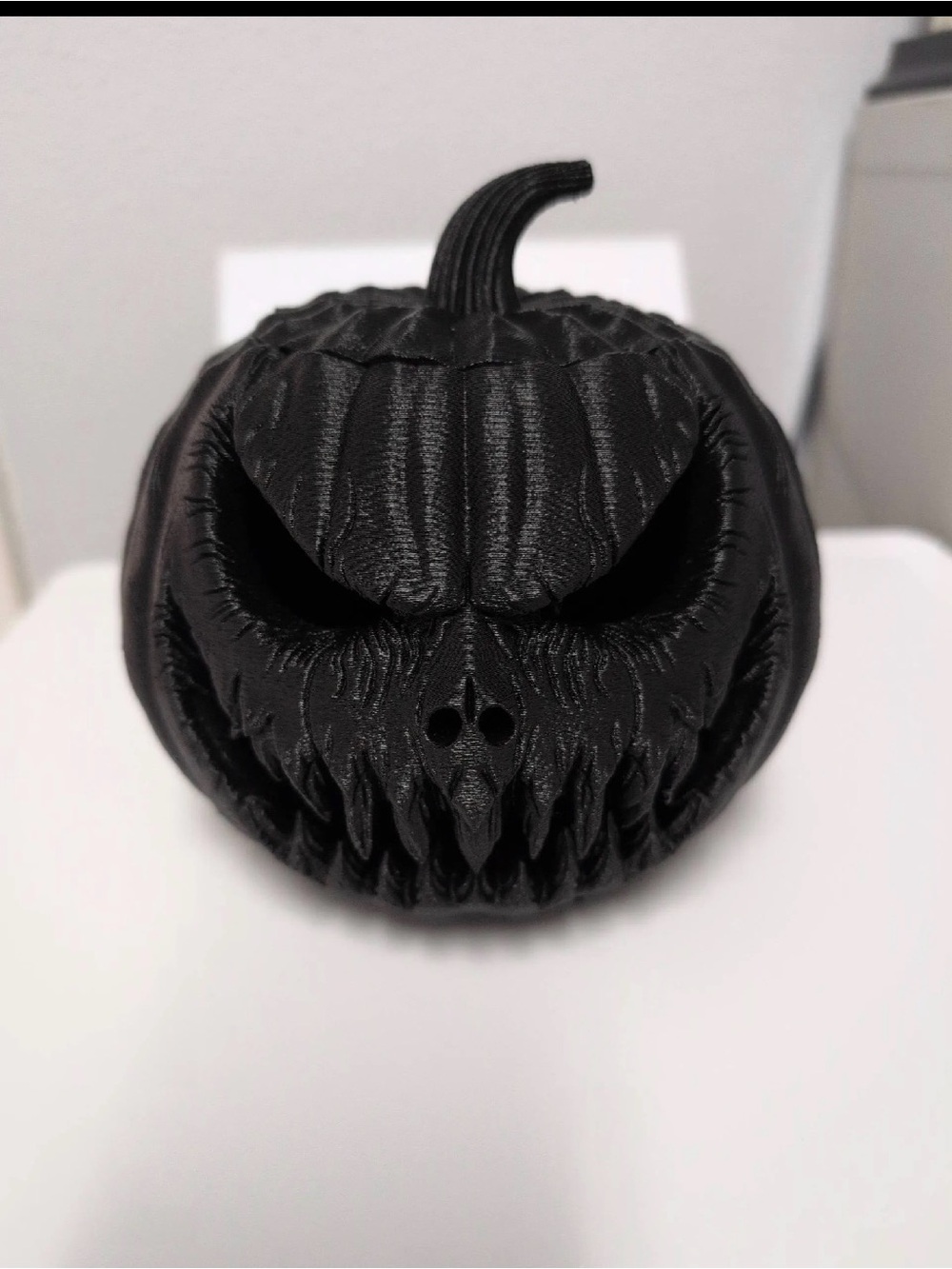 Black Decorative Scary Pumpkin Accent - Brand comes with fake candle